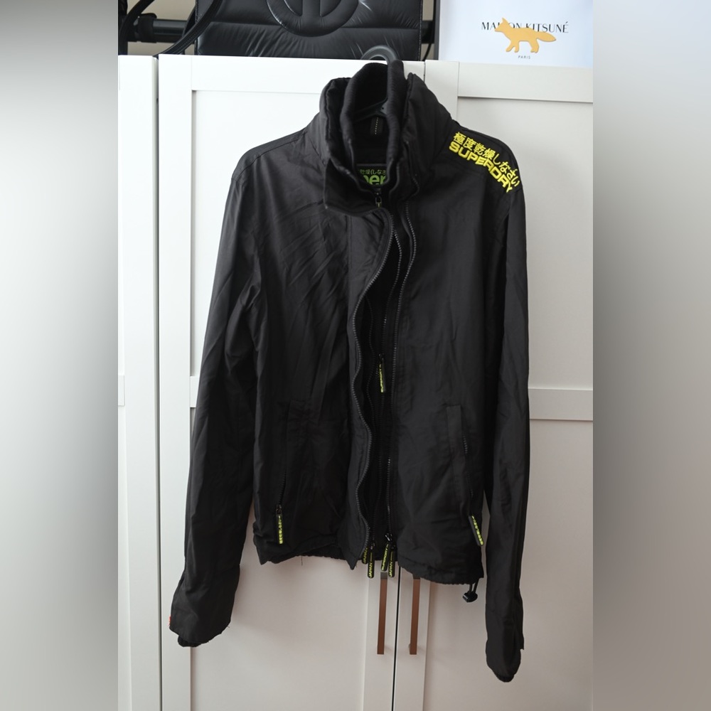 Superdry classic multi-zip wind cheater jacket in dark brown